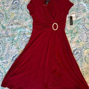 Elegant Red Wrap Dress